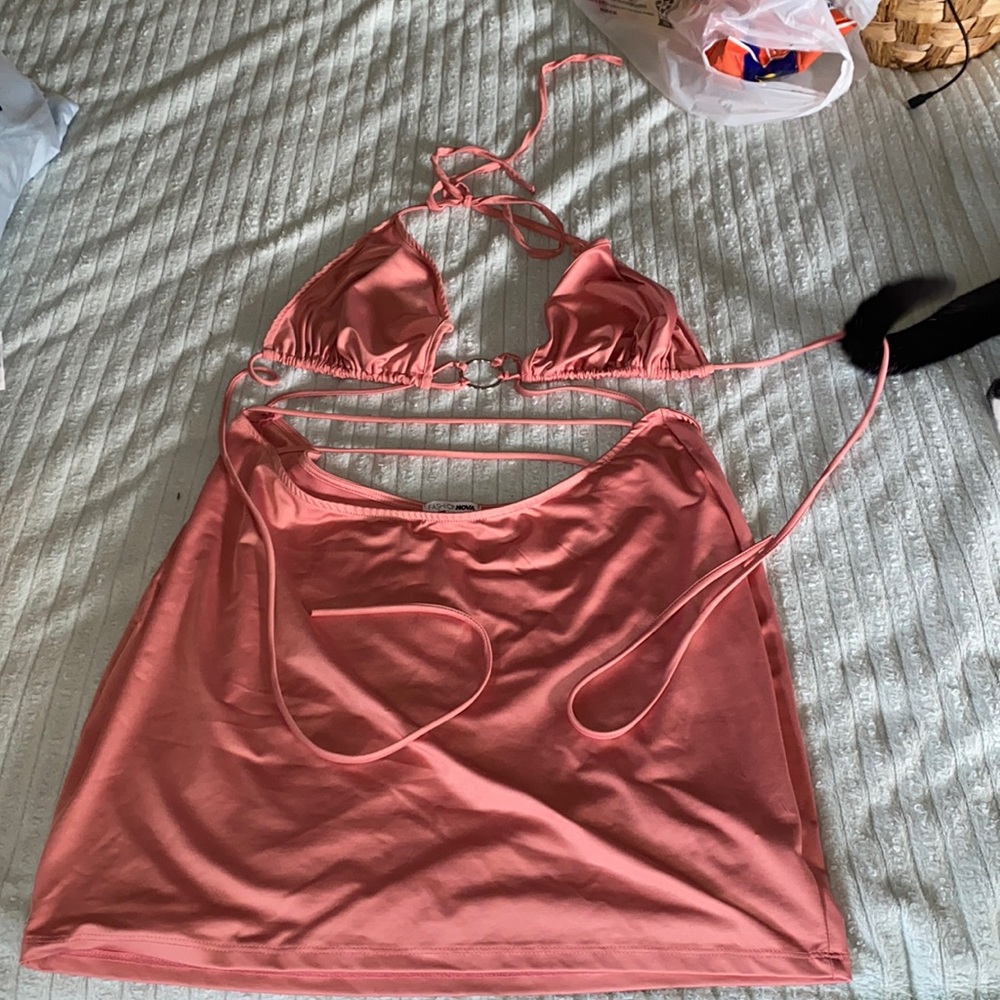 2/20$! Fashion nova pink wrap tie dress